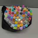 MemOffice 80 Colors Dual Tip Artist Alcohol Markers Set with Carrying Case - Perfect for Coloring, Drawing, Sketching, Card Making and Illustration - Perfect for Adults