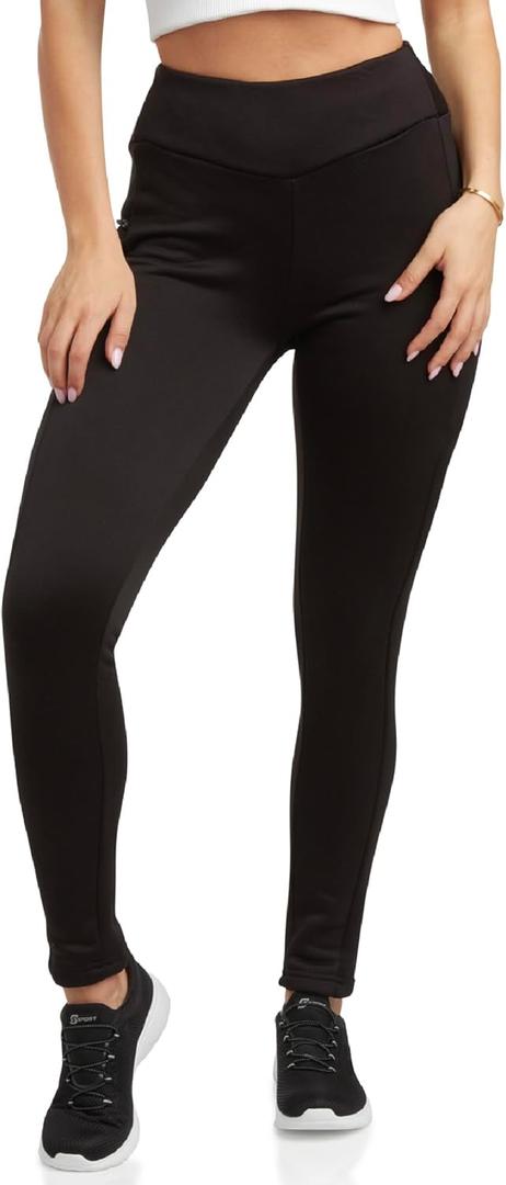 Spyder Womens Leggings - Soft Fleece Leggings with Pockets for Women High Waisted Yoga Pants Workout Gym Activewear (X-Large, Black)