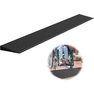 0.8" Rise Threshold Ramps for Doorways, 2000 Lbs Load Capacity, 35.5" Wide Natural Rubber Power Wheelchair Ramp is Adjustable and Cuttable for Doorways, Curb, Sweeper, Power Scooters, Bathroom