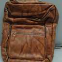 LANNSYNE Vegetable Tanned Leather Backpack For Men, 17" Laptop Backpack, Casual Outdoor Business Travel Rucksack, YKK Zippers