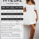 Women's Square Neck Puff Sleeve Mini Dresses Ruffle Elastic Waist A-Line Elegant Summer Casual Flowy Mini Dress (White)