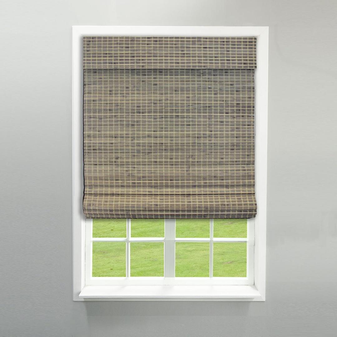 Radiance 2208866E Cordless Roman Shade, 46" W x 64" L, Driftwood