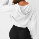 Hilinker Women's Graphic Cropped Hoodies Pullover Casual Cute Long Sleeve Workout Tops White NEW YORK Medium (White, M)