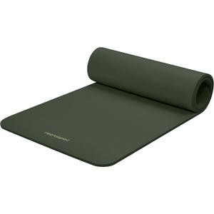 Retrospec Solana Yoga Mat Thick 1/2in Non-Slip Workout Mat with Nylon Strap - 72x24in Exercise Mat for Pilates, Stretching & Fitness - BPA Free, Easy Clean (Wild Spruce)