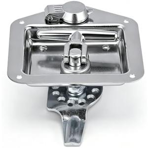 Tomotato Tool Box Latch, Stainless Steel T-Handle Latches Tool Box Locks with Keys and Gasket Folding T-Handles Latch Heavy Duty Flush Mount Handle Latch for RV, Camper,Toolbox,Truck Trailer (1)