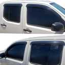 Extra Durable Window Visors Deflectors for Nissan Frontier Crew Cab 2005-2021,Vent Window Visors Rain Guards for Car Accessories,Weatherproof & Easy Installation,Fits 05-21 Frontier Crew Cab