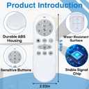 Replacement Remote Control Compatible with Amico 30", 42", 52" Ceiling Fan with Light, Remote Only, No Pairing Required
