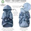 Pet Passion Rocky The Original Lightweight Hooded Tee 100% Organic Cotton Dog Hoodie Pet Coat Sweater for All Sized Dogs, Navy Half Camo, Medium (20-45 lbs)
