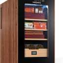 NEEDONE Electric Cigar Humidor 48L with Heating & Cooling Quiet Control, Thermostatic Cabinet for 350 Counts with Spanish Cedar Wood Shelves Drawer with Hygrometer, Gift for Men, Woodgrain