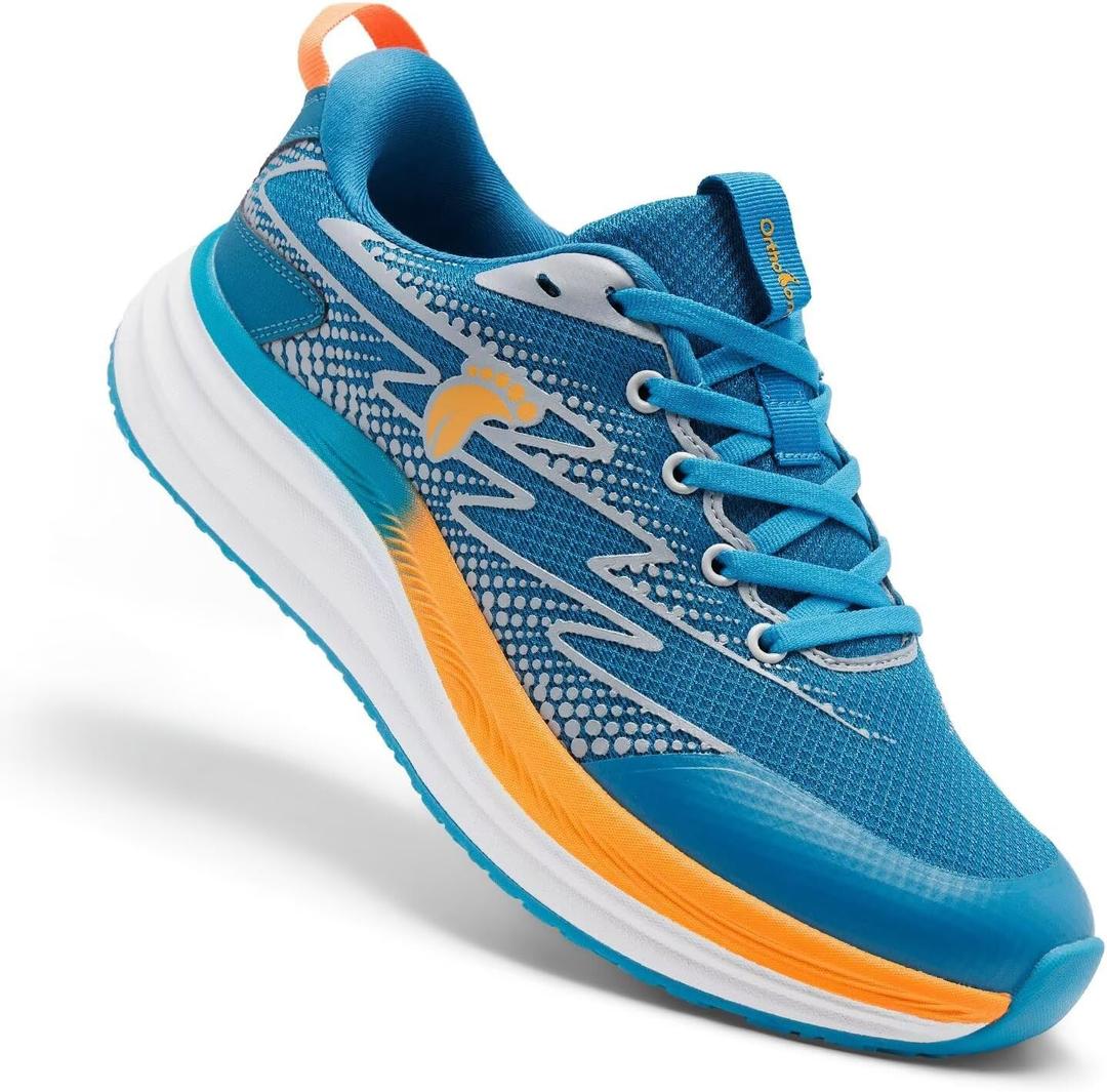Men's Orthopedic Road Running Shoes: Comfortable Arch Supports Plantar Fasciitis Orthotic Sports Fashion Sneakers, Casual Outdoor Hiking Tennis Athletic Walking Shoes for Foot Heel and Pain Relief