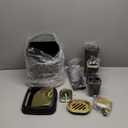 Black Bathroom Accessories Set, Black and Gold Bathroom Accessories with Trash Can, Tray, Soap Dispenser, Soap Dish, Toothbrush Holder, Toothbrush Cup,Toilet Brush and Qtip Holders