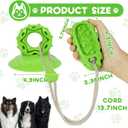 Dog Chew Toy for Aggressive Chewers, Indestructible TPR Rubber Chew Toy with Suction Cup, Puppy Teething Toys for Dental Health, Food Dispensing Interactivefor (Green)