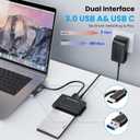 USB 3.0 to SATA IDE Adapter Hard Drive Reader for 2.5"/3.5" IDE SATA HDD/SSD, Dual Interface Hard Disk Converter 5Gbps External Hard Drive Adapter Plug and Play with 12V/2A Power Supply