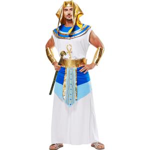 EraSpooky Mens Egypt Pharaoh Costume Halloween Ancient Egyptian Emperor Outfit Ancient God Adult, Size L
