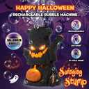 Rechargeable Bubble Machine - Automatic Bubble Blower Haunted Stump - Wobbly Head Fun, Glow Eyes - Outdoor Play, Wedding, Birthday Party, Gifts Toys for Boys, Girls, Kids, Toddlers (Black)