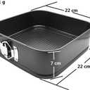 1 Piece Square Springform Cake Tin for Baking Non Stick, Pudding Pan, Bake Tin for Cake, Carbon Steel, 22 cm