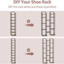 Vertical Shoe Rack, Shoe Shelves with 2 Hooks, Wood Shoe Organizer for Entryway, Shoe Tower for Small Spaces, Free Standing (Rustic Brown, 8 Tier)