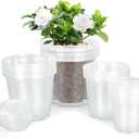 45 Pack 7/6/5/4/3 Inch Clear Nursery Pots for Plants, Clear Plastic Plant Pots with Drainage Holes, Transparent Variety Pack Flexible Garden Pot for Outdoor Indoor, Seed Starting Pots