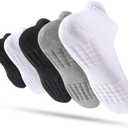 Women's Ankle Athletic Running Socks, Cotton Cushioned Anti-Blister Breathable Socks (5 Pairs)