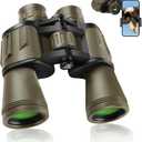 20x50 Binoculars for Adults High Powered, Military Compact HD Waterproof Binoculars with Low Light Vision for Bird Watching Travel Hunting Football Games Stargazing with Carrying Case and Strap(Mud)