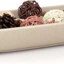 Enhanced Long Large Decorative Bowl for Home Decor - Long Dough Bowl for Table Centerpieces 17.72"W x 2.24"H - Beige Minimalist Design Dough Decor Bowl for Coffee Table, Dining Table Centerpiece, Extra Long
