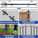 6 Pack 10 ft Heavy Duty Metal String Light Poles Adjustable Outdoor Lighting Stand for Patio,Backyard,Garden,Party & Wedding Rustproof & Sturdy with Hooks