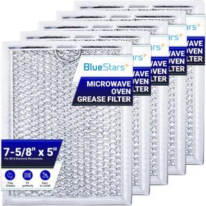 BlueStars Ultra Durable WB06X10309 WB06X10359 ME17R7021ES AA Microwave Grease Filter Replacement 7.64 x 5.12 - For G.E LG Kenmore Over-the-range Vent Hood Microwaves ME21R7051SS - 5 Packs