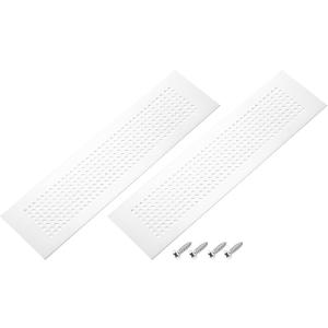 PATIKIL 16 x 3 Inch Door Air Vent Cover, 2 Pcs Aluminum Grille Ventilation Cover Louvered Diamond Hole with Mounting Screws for Cabinet Wardrobe Door, Silver