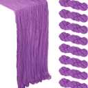 8 Pack Purple Cheesecloth Table Runner 10Ft Spring Gauze Cheese Cloth Table Runner 120 Inch Boho Sheer Rustic Fabric for Holiday Decor Bridal Baby Shower Wedding Party Decoration