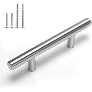 homdiy 35Pack Cabinet Handles Brushed Nickel Cabinet Hardware 3in Hole Centers Cabinet Door Handles for Kitchen Cabinets, Modern Drawer Pulls Stainless Steel Handle Pulls