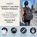 Baggallini Securtex Anti-Theft Windsor Backpack for Travel, Work & College, RFID & Locking Zipper, Up to 16" Laptop