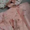 7 Pcs Queen Size Comforter Set with Sheets, Pink White Floral Pattern Printed Preppy Decor Reversible Bed Sets - 90 x 90 Soft Microfiber Flower Duvet Cottage Vintage Bedding in a Bag for Women Men