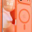 CANSHN Magnetic Compatible with iPhone Air Case(6.5 Inch), Upgraded [Full Camera Protection] [Compatible with Magsafe] [Translucent Matte] Shockproof Phone Cover for iPhone 17 Air Case,Orange