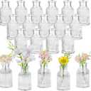 Glasseam Glass Bud Vases for Centerpieces: Clear Small Mini Flower Vase Set of 20 for Wedding Party Decorations - 2.95" Cute Bulk Table Centerpieces for Modern Boho Baby Bridal Shower Florist Decor