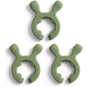 3-Pack Deer Antler Silicone Spoon Rest - 2-in-1 Clip-On Pot Handle Holder & Boil Over Guard, Heat Resistant Utensil Rest for Stovetop - Kitchen Gadget Gift Set (Green 3PCS)