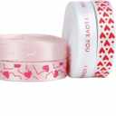 2 x Meseey 40 Yards 3/8 Inch Valentine's Day Ribbons Pink and Red Heart Satin Ribbon for Wrapping Party DIY Craft Decoration(40 Yards)