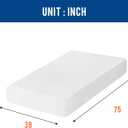 FDW | 12 Inch Twin Mattress | Medium Firm | Gel Memory Foam Mattress | White | Bed in a Box, CertiPUR-US Certified | Pressure Relief, Cooling Ventilated Foam | Washable Removable Cover