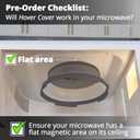 HOVER COVER Magnetic Microwave Splatter Cover, Collapsible Microwave Cover for Food - Vented & Magnetic Microwave Plate Cover, 10-inch, BPA-Free - Graphite