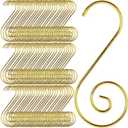 TIHOOD 200PCS 2inch Ornament Hooks, Christmas Ornament Hangers, Christmas Tree Hanger Baubles Ball Metal Hooks Xmas Decoration S Hooks (Gold)