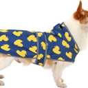 Dog Raincoat for Large Dogs Waterproof Jacket Hooded Rain Coats with Reflective Strips Leash Hole & Poncho Adjustable Fit (Duck,L)