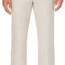 Cubavera Men's Flat Front Linen Blend Dress Pant (Waist Size 30 - 54 Big & Tall) (32W x 32L, Khaki)