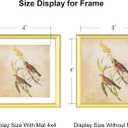 3 x 5x5 Picture Frame Set of 3, Gold Aluminum Metal Square Photo Frame with HD Glass, Fits 4x4 with Mat or 5 x 5 without Mat, Display For Tabletop or Wall Collage