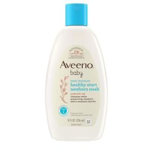 Aveeno Baby Healthy Start Nourishing Newborn Wash, Hypoallergenic Baby Body Wash with Prebiotic Oat Gently Cleanses Delicate Newborn Skin, Fragrance-Free, Tear-Free, Paraben-Free, 8 fl. oz