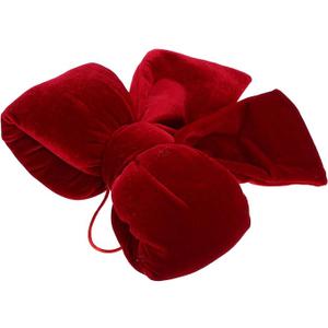 STOBAZA Large Red Velvet Bow Pendant Wall Hanging Festive Home Party Decor Elegant Christmas Wreath Bow Ornaments for Outdoor Indoor Display