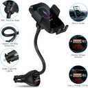 HVDI Wireless Car Charger Mount,Car Cigarette Lighter 15W Qi Fast Charging Auto-Clamping Dual QC 3.0 Port Air Vent Car Charger Phone Holder,for iPhone 13 Pro Max/12/11/XR/X/8,Samsung S21/S20/S10/9/8