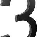 Large 10-Inch Floating House Number - Upgraded Anti-fade Modern Address Number - Perfect for Home/Office or Business/Elegant Black/Number 3