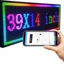 P10 Programmable LED Sign 39x14 Inch, Full Color WiFi Scrolling Message Board for Business Storefront, Indoor Outdoor Digital Display for Shops, Restaurants, Offices, Indoor/Outdoor39"x14"