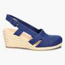 Juliet Holy Womens Wedges Sandals Platform Espadrilles Slingback Closed-toe Clogs Sandals, Navy Blue, 7