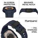 amBand for Apple Watch Ultra 3/2/1 Case, M1 Sport Series Durable Bumper and Screen Protector Fits iWatch Ultra Bands 49mm, Waterproof Gym Workout Accessories for Running Swimming Boating - Navy Blue