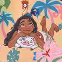 Disney Mickey and Friends Girl Two Piece Long Sleeve Swimsuit Rashguard Bathing Suit (2T, Disney Princess-orange)